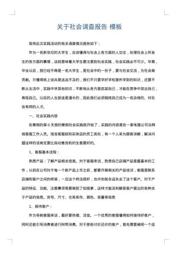 关于社会调查报告