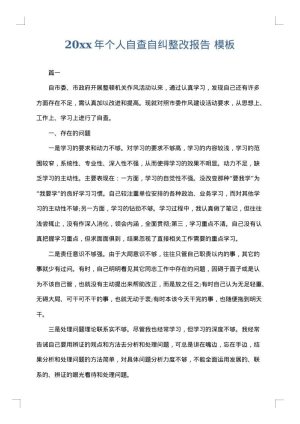 2025年个人自查自纠整改报告