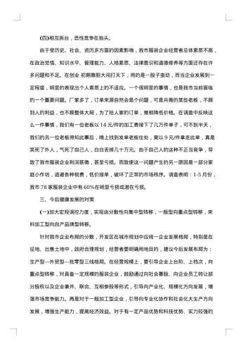 服装的市场调查报告
