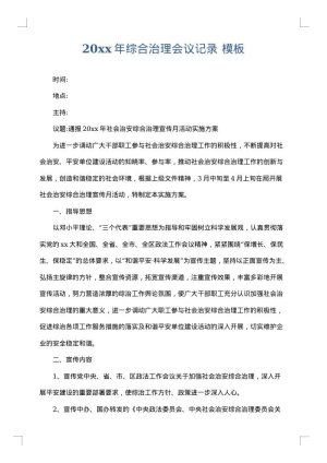 2025年综合治理会议记录