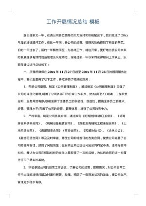 工作开展情况总结