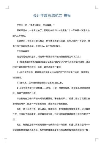 会计年度总结范文