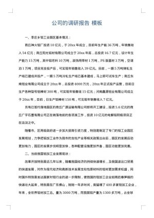 公司的调研报告