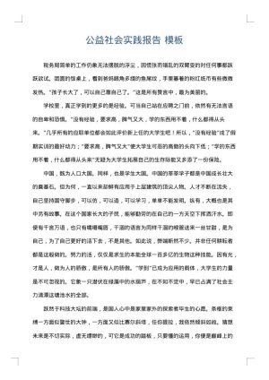 公益社会实践报告