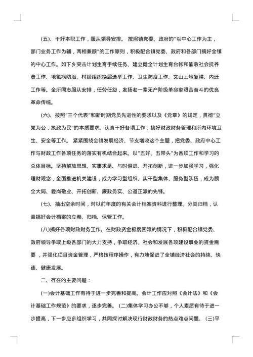 财政所会计个人总结范文