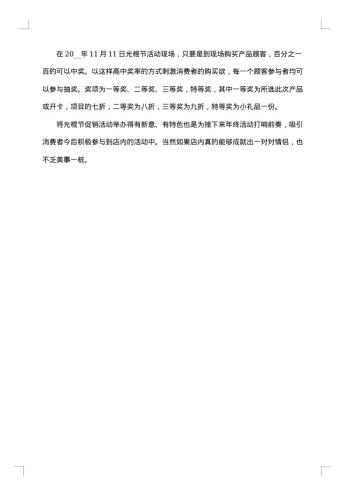 十一促销活动策划方案