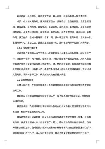 县区暴雪灾害应急预案范文