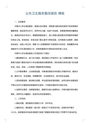 公共卫生服务整改报告