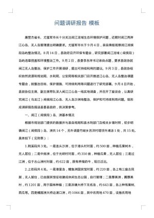 问题调研报告