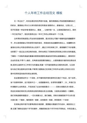 个人年终工作总结范文