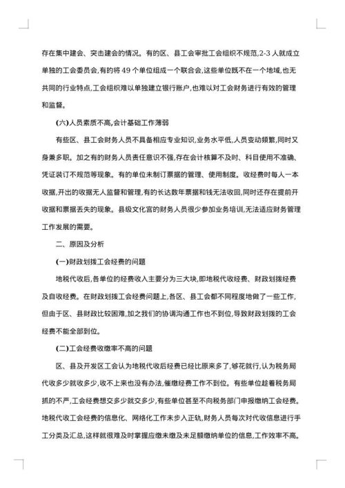 工会财务自查报告