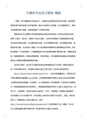 计算机专业实习报告