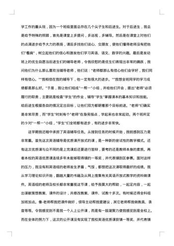 20xx年学校普通小学教师工作总结