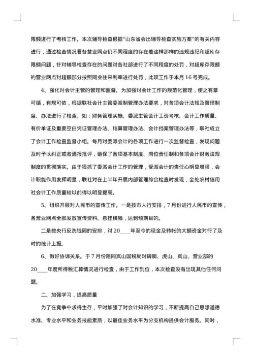 会计年度工作总结模板