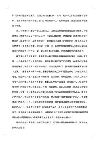 会计实训报告格式