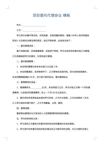 项目委托代理协议