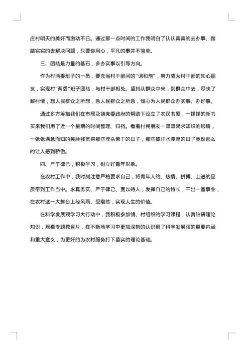 村干部工作总结