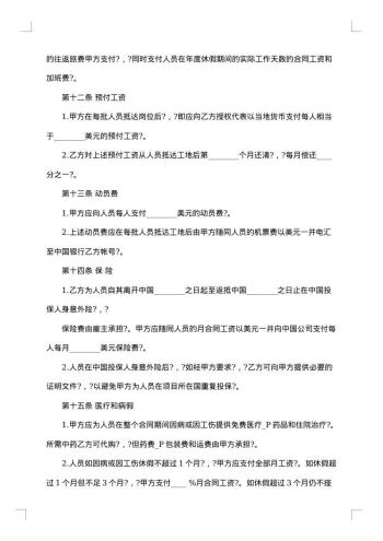 公司涉外劳动管理合同