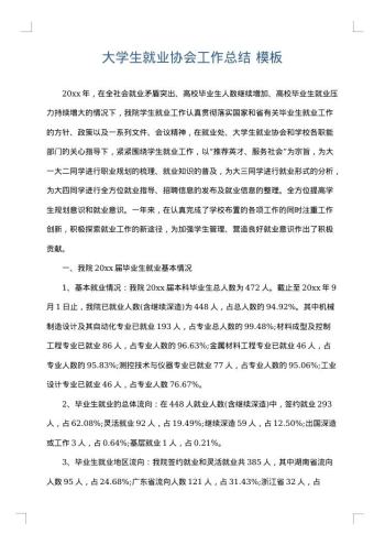 大学生就业协会工作总结
