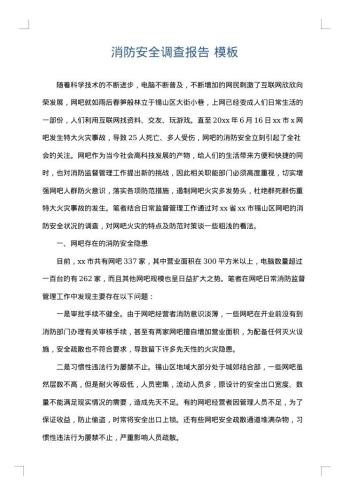 消防安全调查报告
