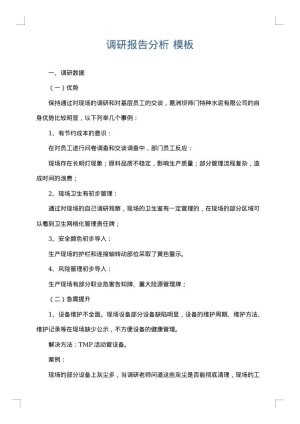 调研报告分析