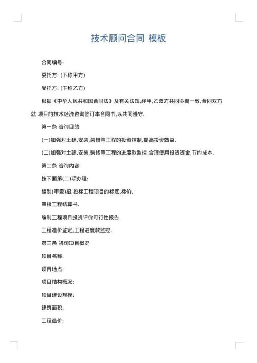 技术顾问合同