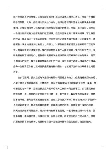 20xx年语文教师实习总结范文