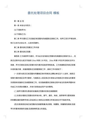委托处理项目合同