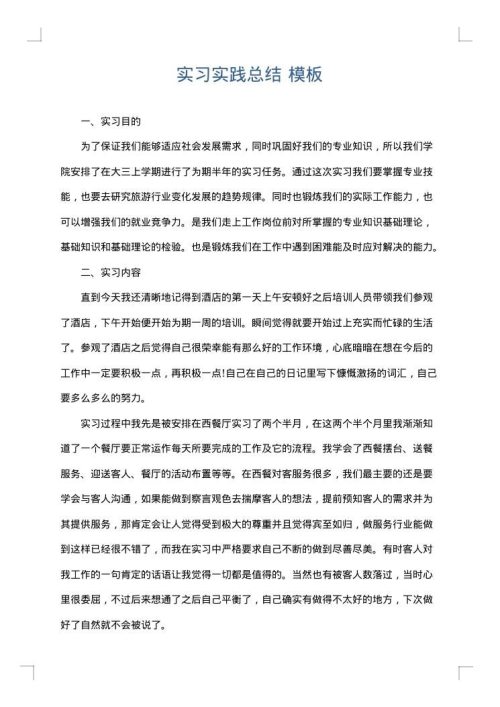 实习实践总结