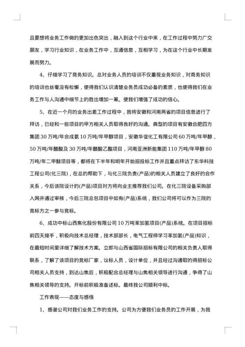 销售员试用期的工作总结