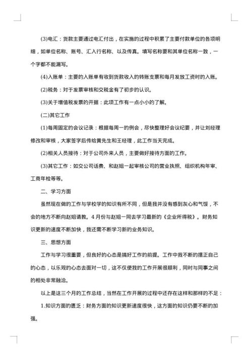 试用期工作总结公司