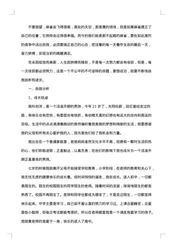 个人成长报告格式