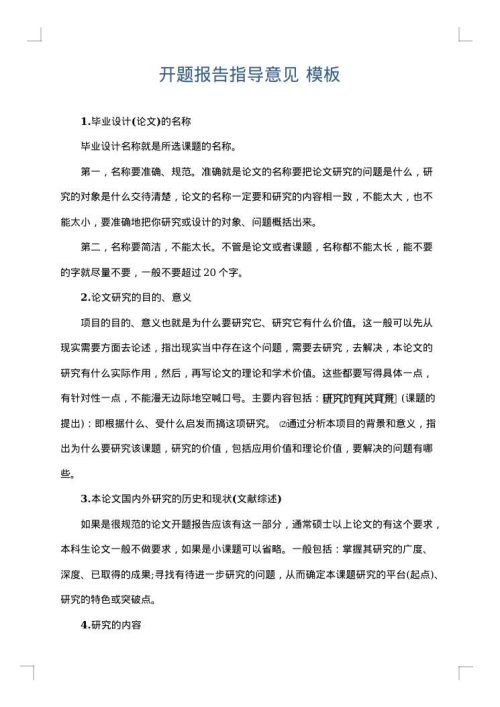 开题报告指导意见