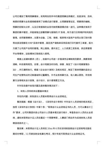 自查自纠整改报告