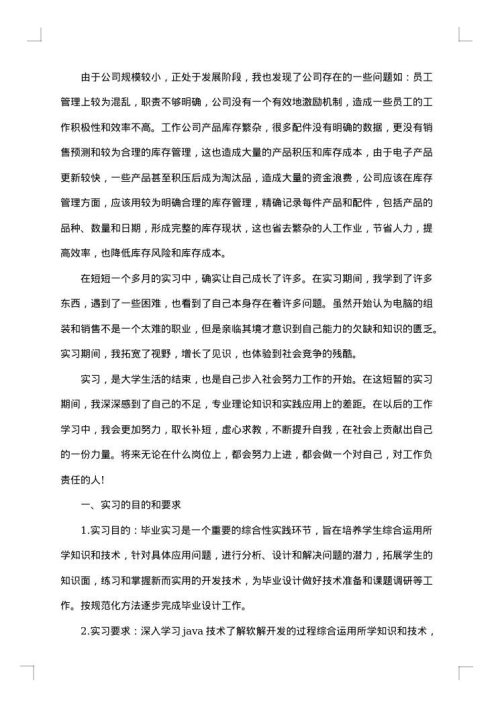 大学生实习报告