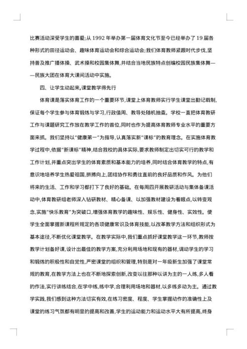 体育自查报告