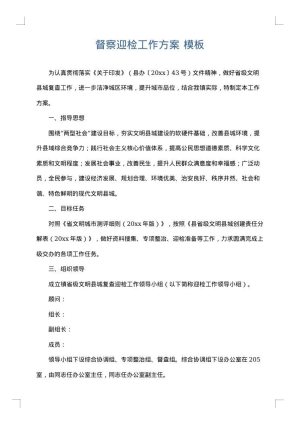 督察迎检工作方案