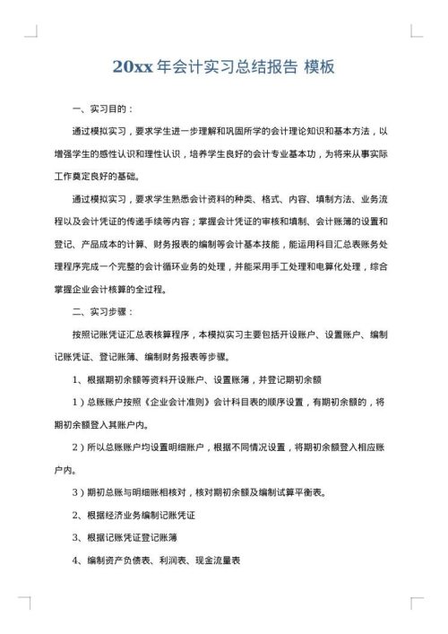2025年会计实习总结报告