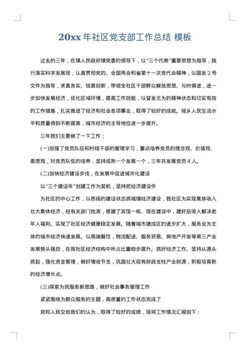 2025年社区党支部工作总结