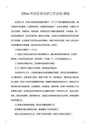 2025年社区党支部工作总结