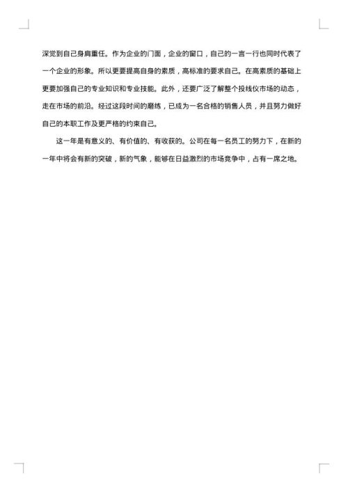 市场销售个人工作总结