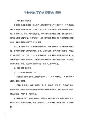 学校艺体工作自查报告