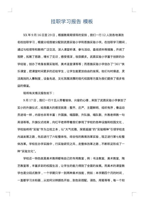 挂职学习报告