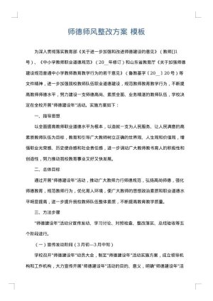 师德师风整改方案