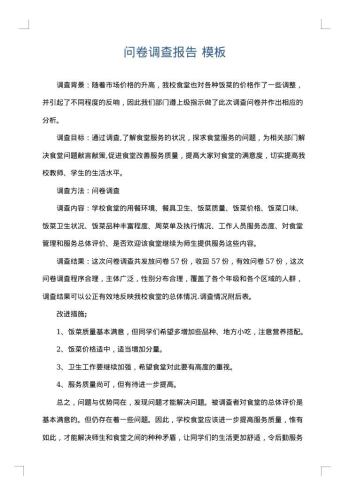 问卷调查报告