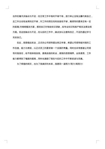 20xx年新员工试用期转正总结