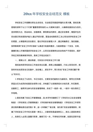 2025年学校安全总结范文