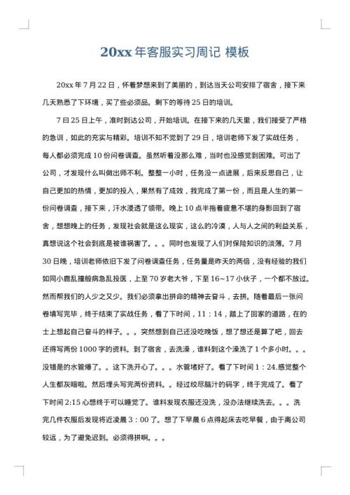 2025年客服实习周记