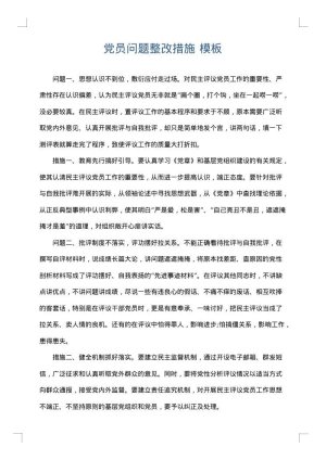 党员问题整改措施