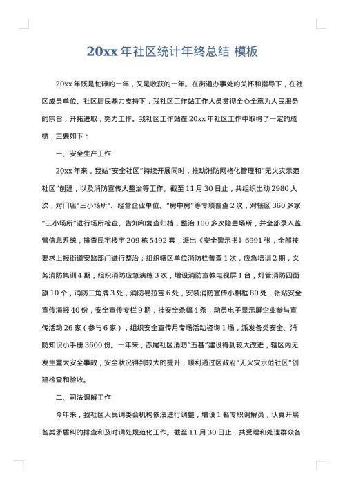 2025年社区统计年终总结